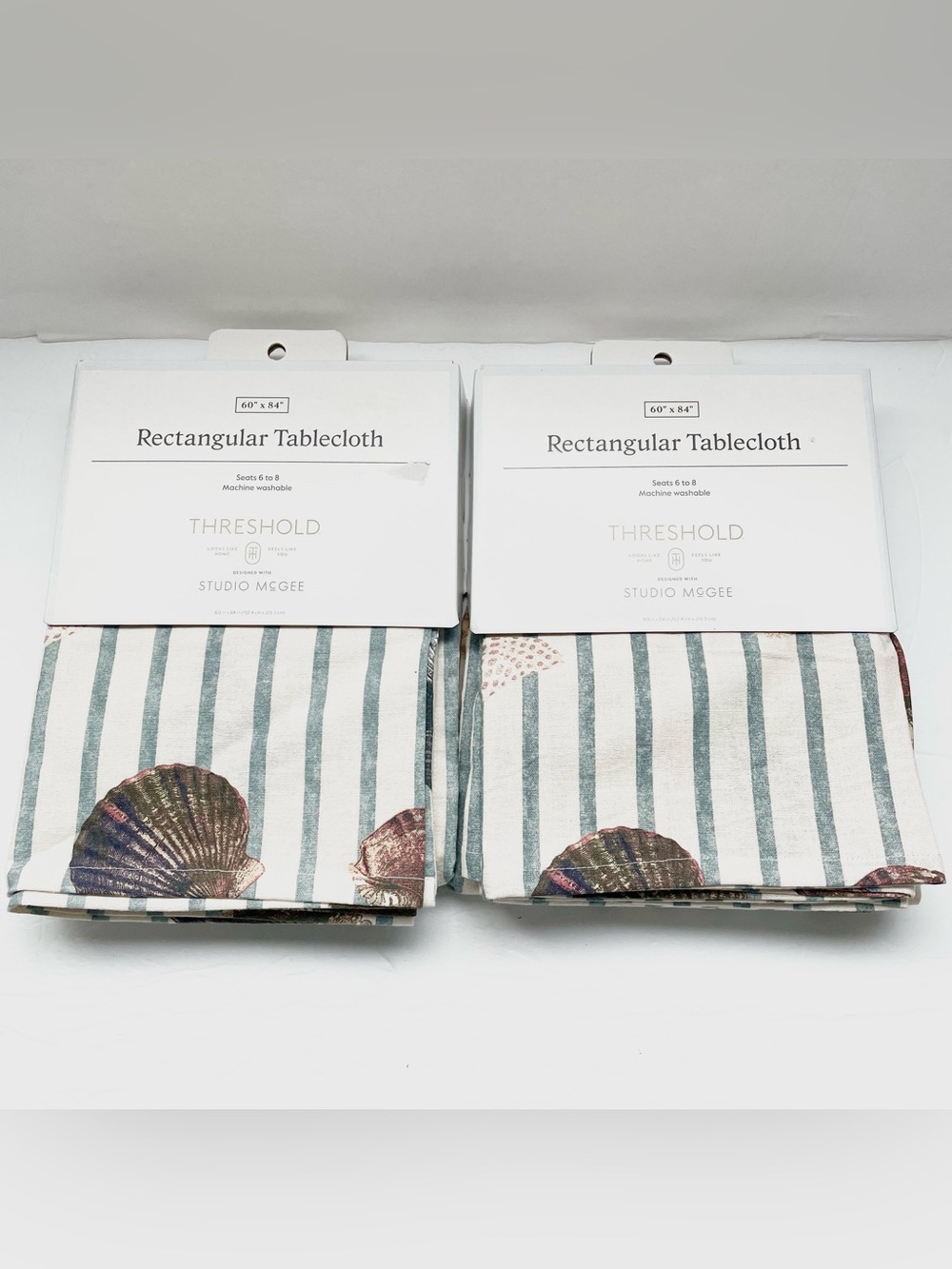 2 packs of Threshold Striped Seashell Rectangular Tablecloths
